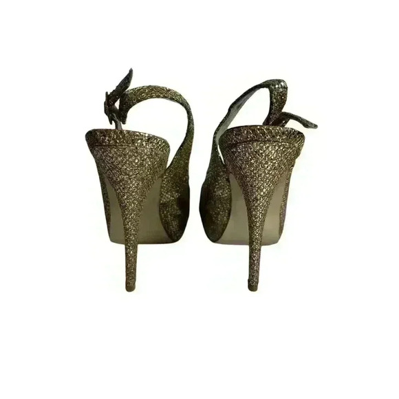 MADDEN GIRL DIAMANTE SUPER SPARKLE PARTY SHOES HEELS JASPER PEEP TOE GOLD 10 - Picture 6 of 12